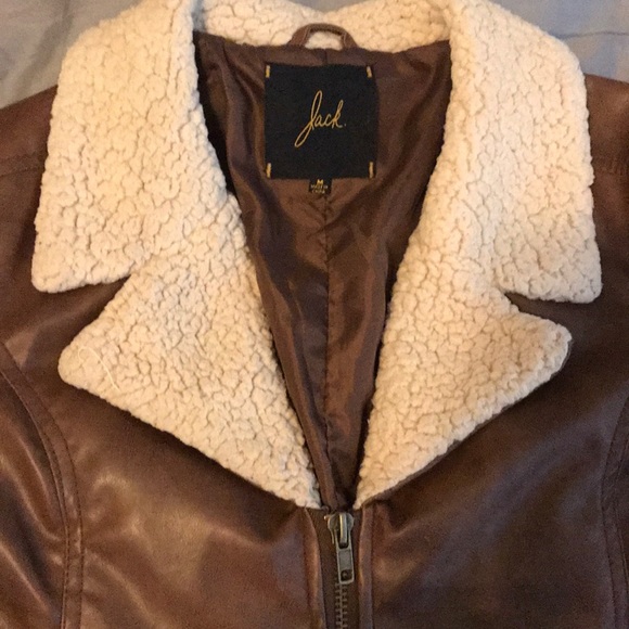Jack by BB Dakota Brown Jacket with Sherpa trim - Picture 2 of 2